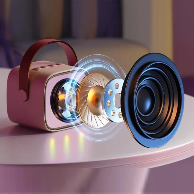 Wireless Microphone Speaker, Bluetooth Small Speaker, Suitable for Home and Outdoor, Pink