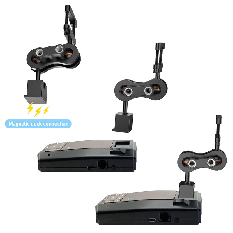 Radar Detector Mount, Aluminum Rearview Mirror Rod Radar Bracket, for Escort Max360c, Max 3, IX IXc, Redline EX Beltronics Cobra DualPro GT 360 Radar Detector, with EZ Magnet Connection Base For radar model with Magnetic base connection