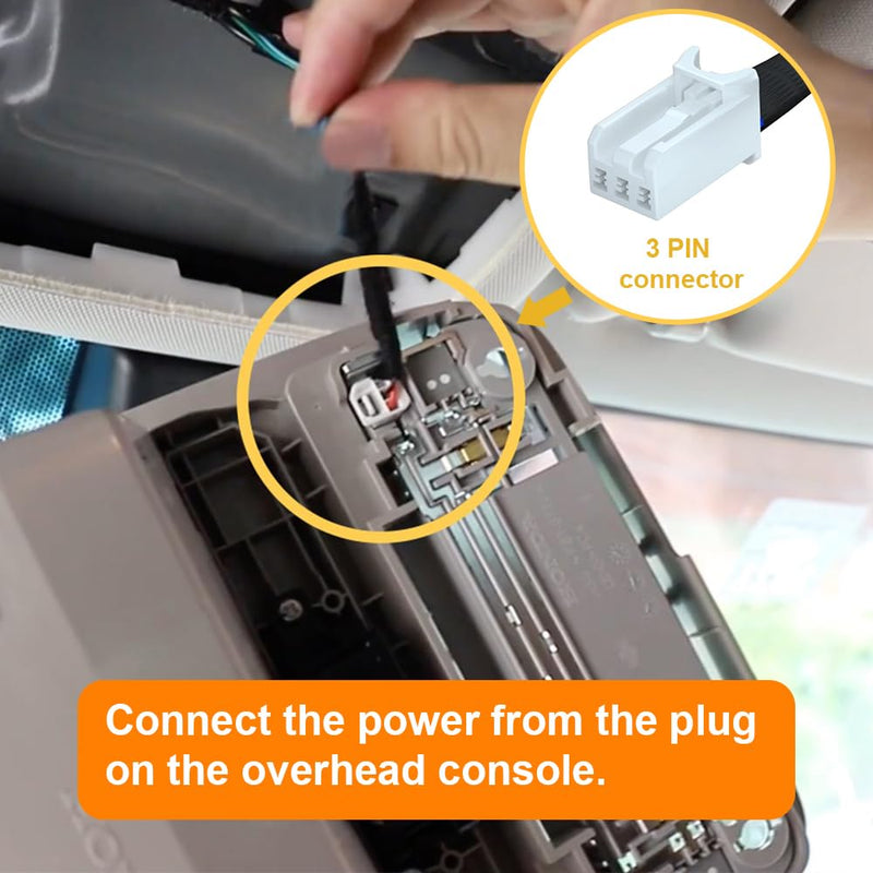 [AUSTRALIA] - Dash Camera Power Adapter (3-Pin) for Honda, Connects to Overhead Console, LED Display USB Power Source, Easy to Install, 5V 12V Output, for Dash Cam, Radar, D3-028 