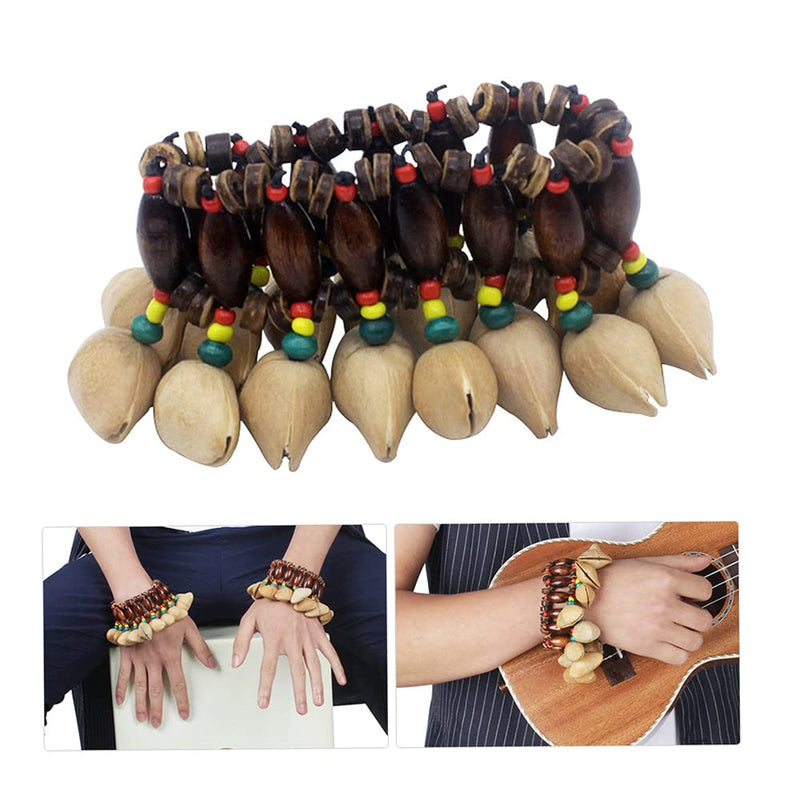 Nuts Shell Bracelet, African Tribal Style Nut Handbell, Drum Conga Percussion Accessories