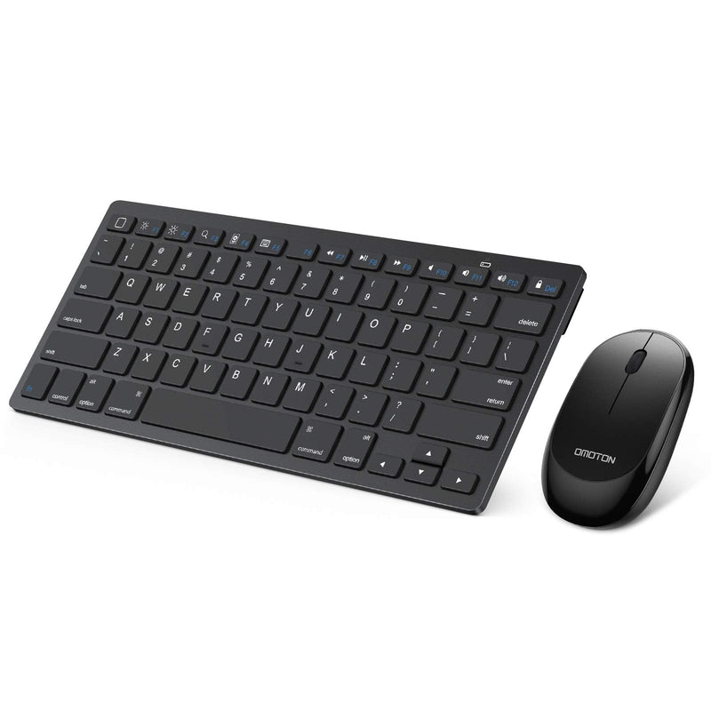 OMOTON Bluetooth Keyboard and Mouse Combo, Wireless Keyboard Mouse for iPad Pro 12.9/11, iPad 9th/8th/7th Gen, iPad Air 4, All iPad (iPadOS 13 and Above), and Other Bluetooth Enabled Devices (Black) Black