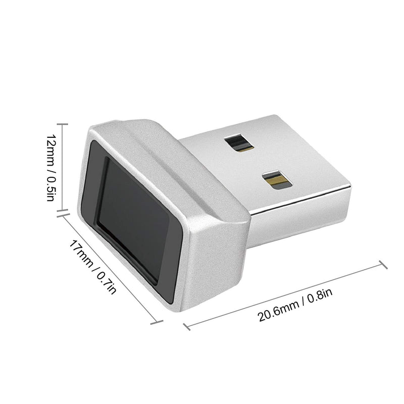 Yoidesu Mini USB Fingerprint Reader for 7 8 10 Fingerprint Scanner Scanner PC Dongle Fingerprint Sensor 360 Degree 0.5STouch Speedy Matching Biometric Portable USB Fingerprint Logger for PC Laptop