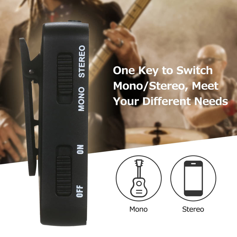 M-VAVE SWS10 Earphone Monitor Transmission System Rechargeable Receiver | Monitor live audio wirelessly with a rechargeable 2.4GHz in-ear monitor system for rehearsals, performances and recording. Receiver and Transmitter Black