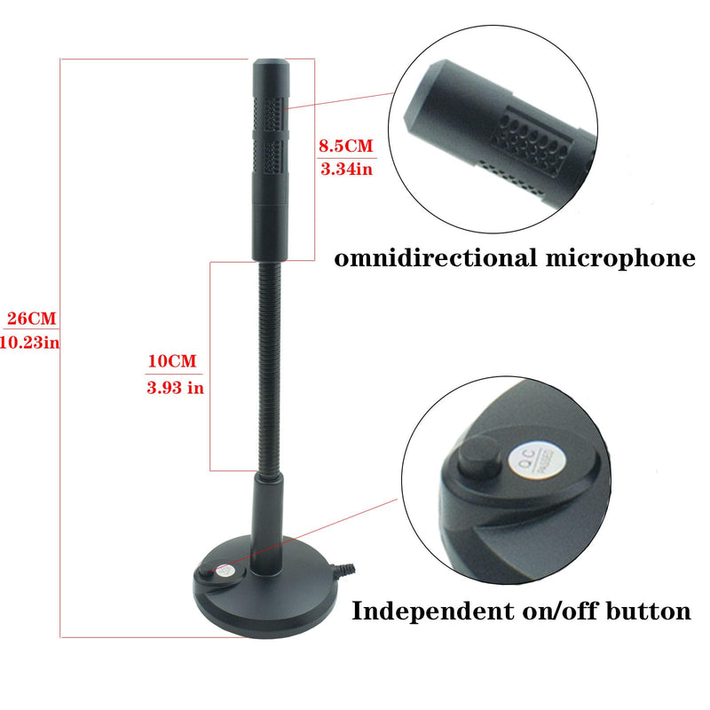 3.5mm Male Microphone, Plug and Play Desktop Laptop gooseneck Microphone, Suitable for Games, Meetings, Recording, podcasts, Games, and Online Chat 3.5MM Male microphone