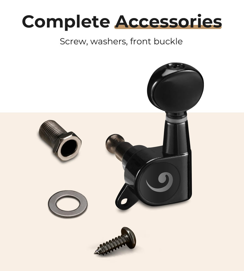 [AUSTRALIA] - Vangoa 6L6R 12 Pieces Guitar String Tuning Pegs Tuner Machine Heads Knobs Tuning Keys for 12 String Acoustic or Electric Guitar, Nickel, DARK BRONZE 