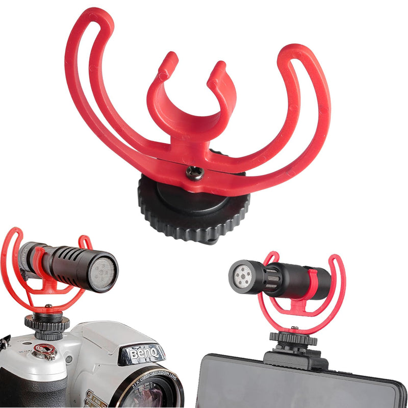 [AUSTRALIA] - 2PCS Interview Dedicated DSLR Camera Microphone Shock Mount Bracket Hot Shoe Mount Accessory Suitable for Video Blogging Live Streaming Video Conferencing Interviews 