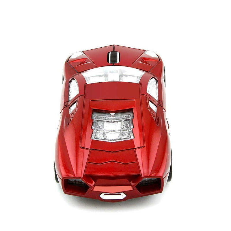 ECOiNVA Wireless Sports Car Mouse Computer Mice Shiny Surface 2.4GHz Mouse (Red) Red