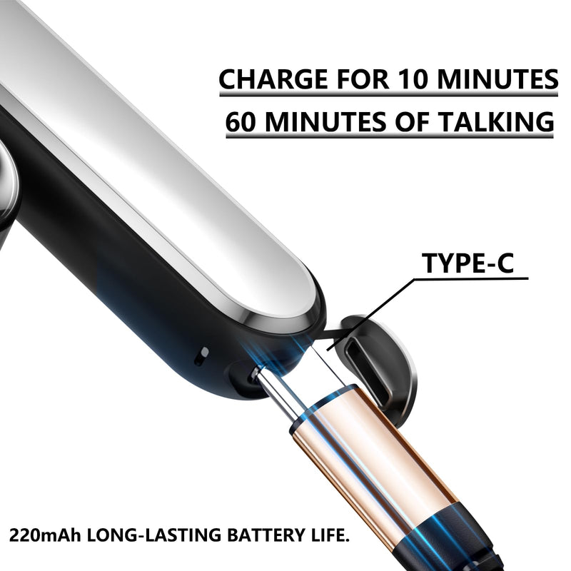 Bluetooth earpiece V5.4 Single Ear Bluetooth Headset, with Noise Cancellation and Microphone Compatible, Talk time of 35 Hours Bluetooth Phone Headset, Available for iPhone and Android. (Z8) Z8
