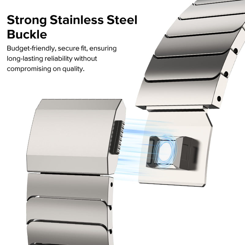 KADES Stainless Steel Band Fit for Apple Watch Band, Premium Metal Strap | Business Office Work, Butterfly Clasp, Classic Style, Sizing Tool Included, for iWatch Series 1-11/Ultra/SE 38mm-49mm Titamium(Titanium) 49/46/45/44/42mm(Series 3/2/1)