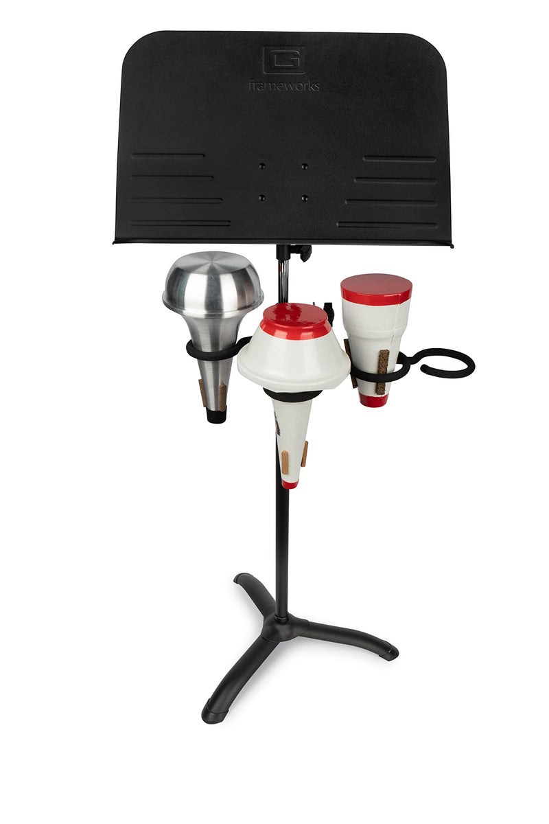Gator Frameworks Clamping Rest for Four (4) Various-Size Horn Mutes Trumpet Stand (GFW-BNO-MUTEREST4)