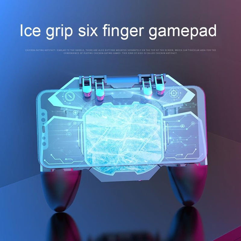Mobile Game Controller Fast Cooling Phone Gamepad 4 Trigger 6 Finger Operation Grip 4000 mAh Built-in battery Rechargeable for iPhone, Samsung, Oneplus, Pixel, compatible with PUBG CoD Warzone Mobile