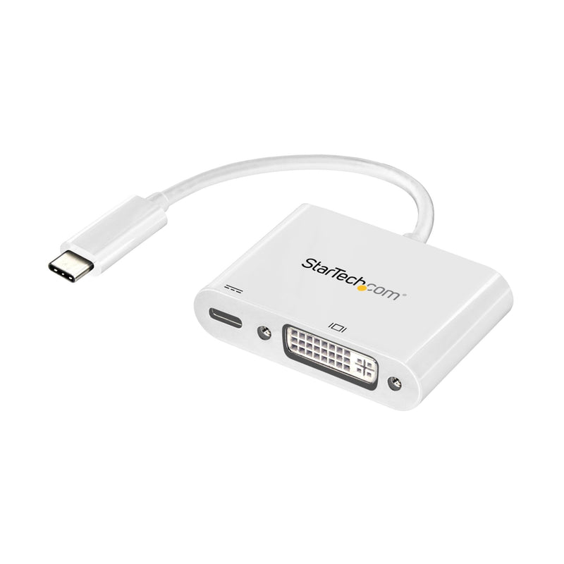 [AUSTRALIA] - StarTech.com USB C to DVI Adapter with Power Delivery - 1080p USB Type-C to DVI-D Single Link Video Display Converter w/ Charging - 60W PD Pass-Through - Thunderbolt 3 Compatible - White (CDP2DVIUCPW) 