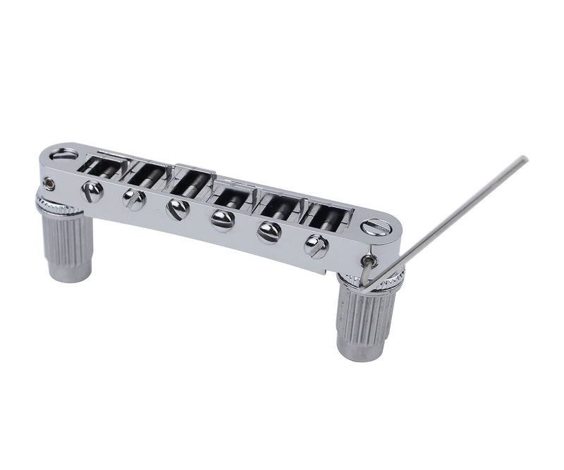 Guyker Guitar Saddle Bridge - Tune-O-Matic Bridges with Studs Replacement for LP EPI 6 String Electric Guitar (GM003, Chrome) Chrome, GM003