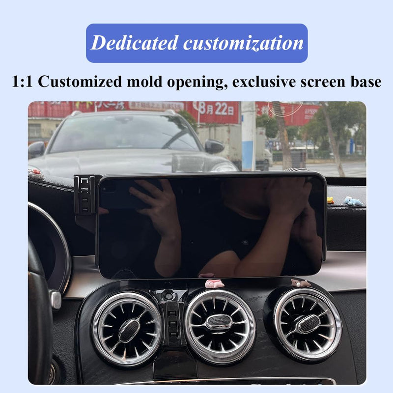 Car Phone Holder for Mercedes-Benz C-Class / GLC Auto Accessories[Only for 2019-2021 C class & 2020-2022 GLC，10.3" / 10.25" Screen][Auto Lock Hands Free Cell Phone Mount Car fits for All Smartphones] 2019-2021 C-Class & 2020-2022 GLC 10.3" / 10.25"