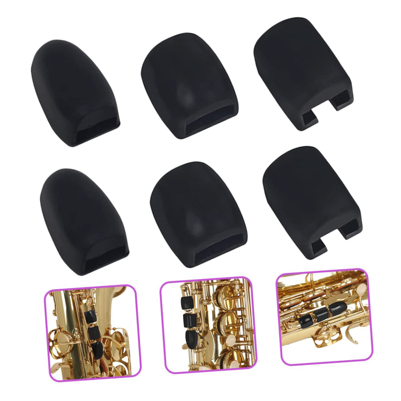Silicone Side Key Covers 6pcs Saxophone Keypad Saxophone Side Key Cover Saxophone Key Risers Sax Side Key Covers Music Instrument Accessory Instrument Supplies Black Component 2.8x1.5cm
