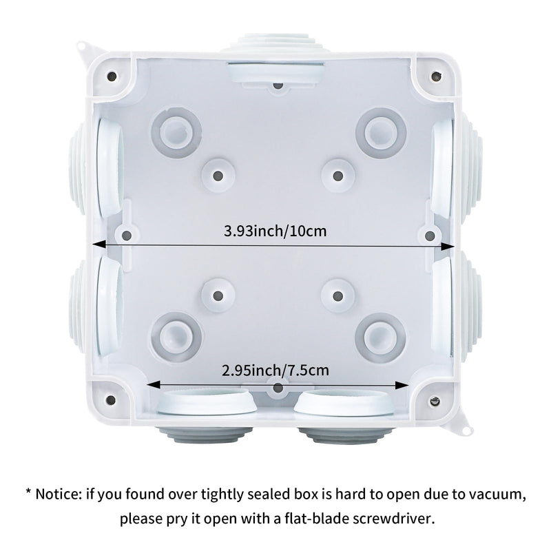 Pack of 2 Waterproof Junction Boxes, Waterproof IP65, Surface-Mounted Junction Box, Outdoor Waterproof Junction Box, Plastic Electrical Box, Junction Box, Junction Box, Distribution Box, White