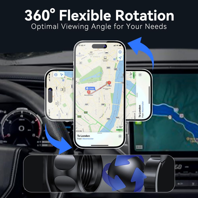 BEERTE Fits MagSafe Car Mount Fit for Toyota Tundra 2022-2026,Sequoia 2023-2026 Magnetic Phone Holder for Car Vent 360° Rotation Car Phone Mount Fit for iPhone MagSafe Case All Phones 2022-2026 Tundra(Magsafe)