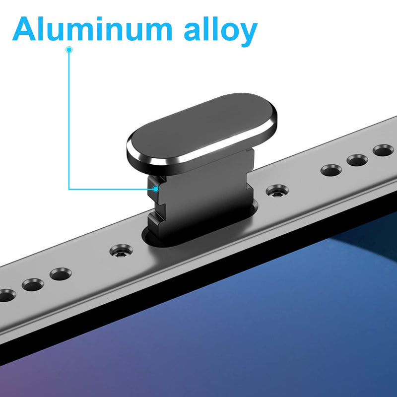 iPhone Dust Plug Compatible with iPhone and AirPods, Lightning Port Plug Protector Charging Port Anti Dust Cover Includes Speaker Cover (Black) Black