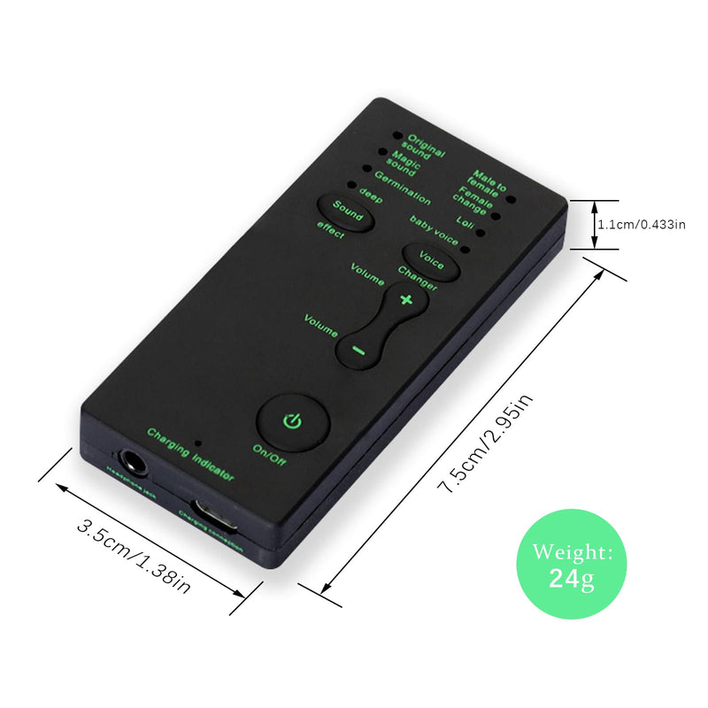 Mini Portable Voice Changer, Handheld Microphone Voice Modulator Disguiser with 8 Sound Effects, Live Broadcast Voice Gaming Recording for Mobile Phone Computer PS4 PS5 Xbox One Games Streaming M1