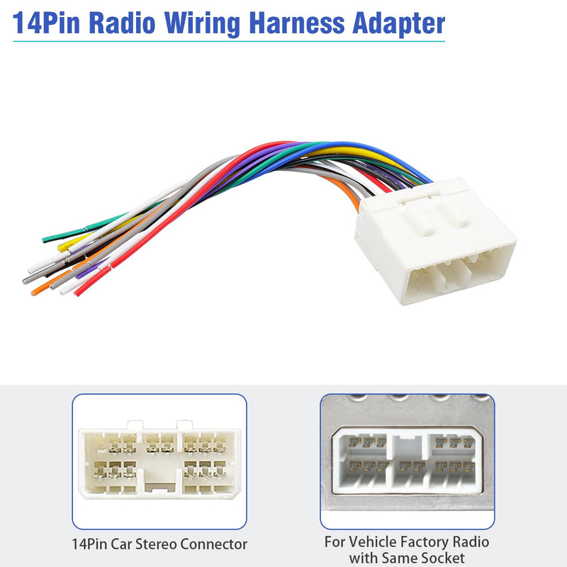 [AUSTRALIA] - Radio Wiring Harness Adapter for Subaru, 14Pin Car Stereo Wire Connector Compatible with Subaru Impreza Outback Legacy Forester WRX 
