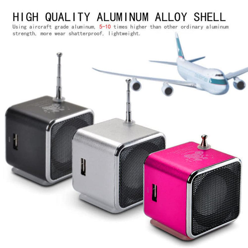 Yoidesu TD-V26 Portable Mini Speaker Music Player FM Radio Battery Powered Mini Digital Display Screen Speaker Music Player for Computer&Cell Phone Support TF Card and U Disk (Blue)