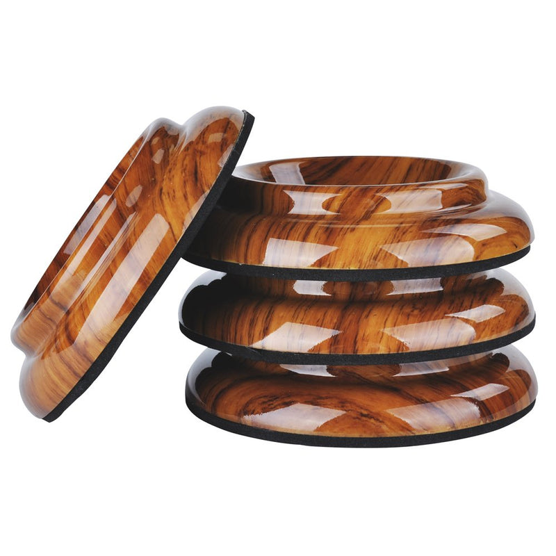 PUNK ABS Upright Piano Caster Cups Set of 4 Slip Resistant Leg Protector (Rosewood) Rosewood