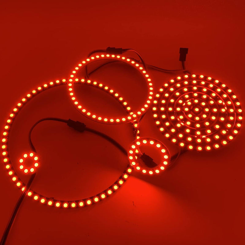 [AUSTRALIA] - WS2812B 8/16/24/35/45/60/241 LED Pixel Ring Addressable LED Module WS2812 IC RGB Full Colour Round LED Circle DC5V (60 LEDs, Black) 60 Leds 