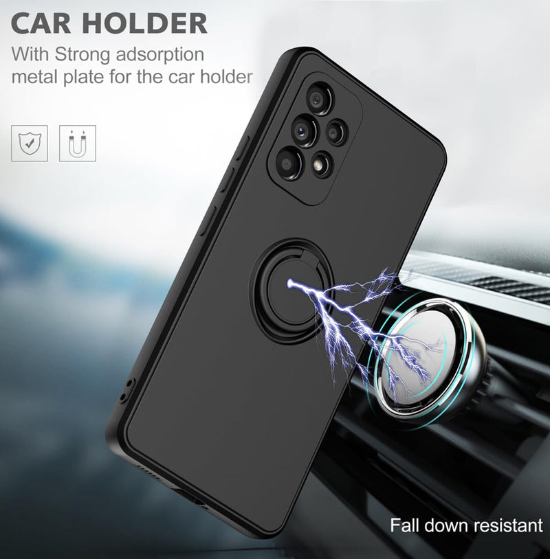 for Gabb Phone 3 Pro Case with Screen Protector,for Gabb Phone 3 Pro Phone Case Magnetic Car Ring Kickstand Slim Soft Silicone with Full Camera Protection Shockproof Cover for Gabb Phone 3 Pro Blue