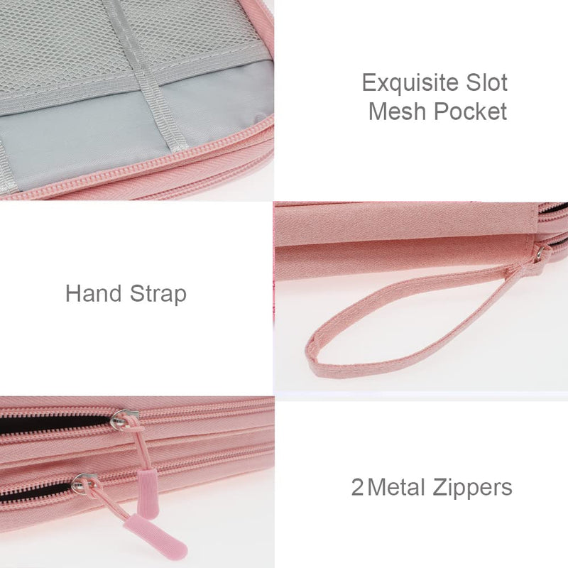 DDgro Electronics Organizer for Woman Travel Hard Drive Cables Cords Powerbank Packing Case Tech Accessories Pouch (Small, Pink) Small