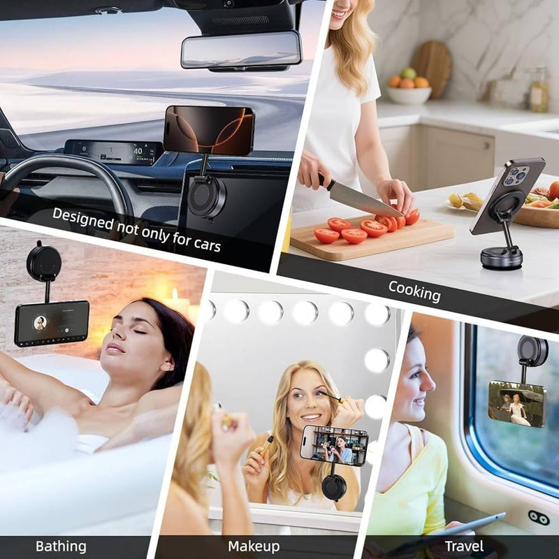 2026 Magnetic Car Phone Holder with 100W Fast Charging Cable, 2-in-1 Dashboard Mount for iPhone & Android, 360⁰ Adjustable Magnetic Car Phone Holder