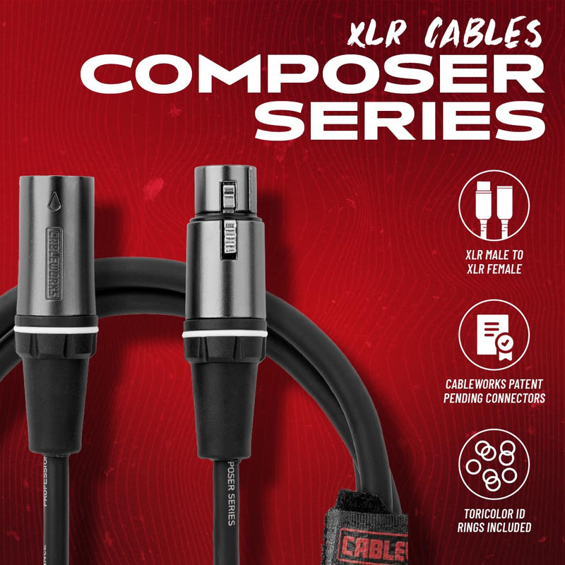 By Gator Cases Composer Series Deluxe 30 Foot XLR Microphone Cable, (GCWC-XLR-30) 30 Feet