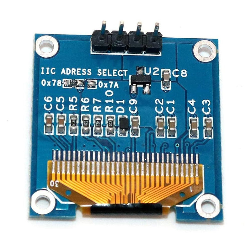 OLED Display, I2C Screen Display Module, Display Module, Self-Luminous Display Board, 0.96 Inch 128 x 64 Pixels, I2C 3.3V-5V, 4 Pins, Clear and Easy to Read Information