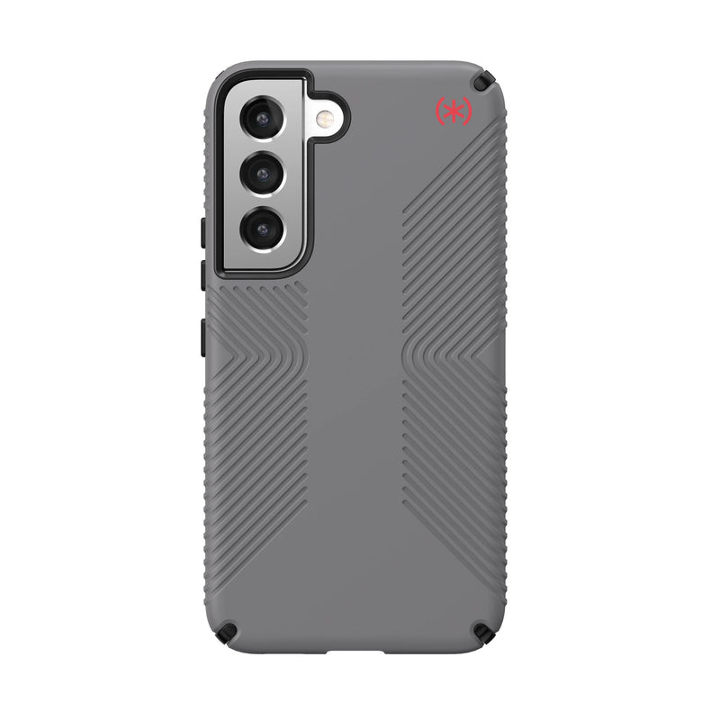 Speck Products Presidio2 Grip Samsung Galaxy S22 Case,Raised bezel, Graphite Grey/Black/Bold Red