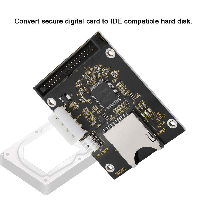 ASHATA SD to 3.5in IDE,SD/SDHC/SDXC/MMC Memory Card to IDE 40Pin Male Adapter for DOS/Linux/Windows 98SE, Me, 2000, XP and for Vista.