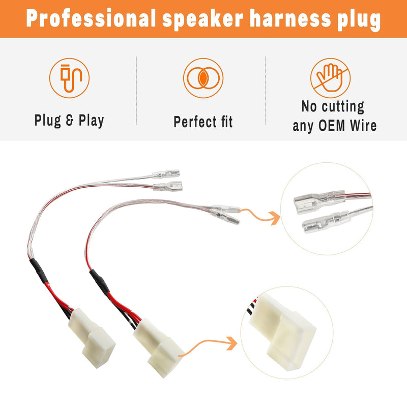 Dash Speaker Harness Connector Replace for Toyota Corolla/Camry 2012-2020, RAV4 2015-2019, Subaru Forester/Impreza 2012-2020 Front Tweeter Plug Wire Adapter