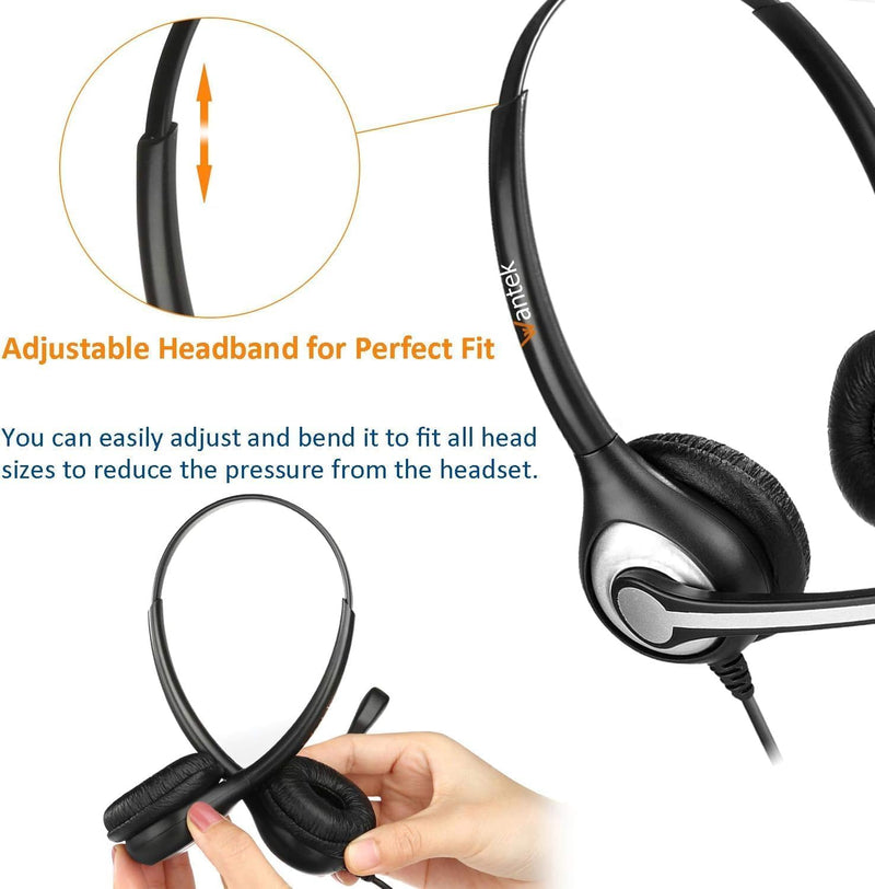 [AUSTRALIA] - Wantek Phone Headset with Microphone Noise Cancelling,Telephone Headset 2.5mm Jack Compatible with Panasonic AT&T Uniden Cisco Linksys Grandstream Vtech Polycom Cordless Office Phones 602-2.5 
