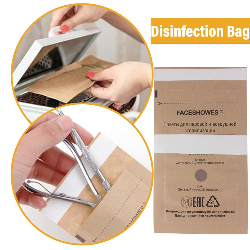 [AUSTRALIA] - WeddHuis Sterilisation Bags Pack of 100 Self-Sealing Bags for Cosmetics and Nail Tools (100 x 200 mm) 100x200 mm - 100pcs 
