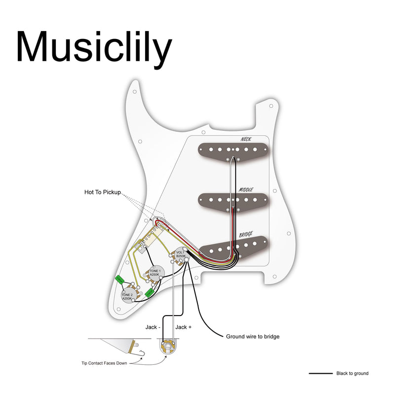 [AUSTRALIA] - Musiclily SSS Loaded Pickguard Strat Prewired Pickguard with Single Coil Pickups Set for Strat Style Electric Guitar, 4Ply Pearl White White pearl 
