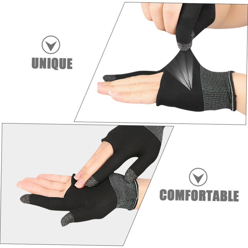 2 Pairs Game Gloves Thumb Sleeves Mobile Gaming Phone Gaming Gloves Comfort Gaming Gloves Touch Finger Gloves for Gaming Comfort Finger Gaming Gloves Mittens Nylon Breathable