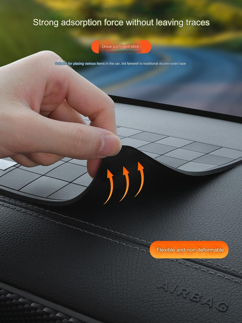 [AUSTRALIA] - Zorratin Checkered Anti-Slip Rubber Gripper Pad Tray Mat for Key Fob Sunglasses Cell Phone, Heat-Resistant on Dashboard or Armrest Interior Accessories Washable Flat Black and White Checkered 