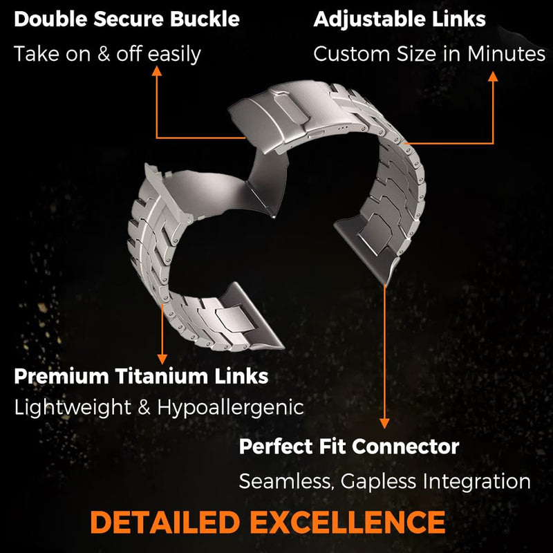 Titanium Band for Apple Watch Ultra 3/2/1 49mm Series 11/10 46mm | Metal Strap for iWatch 9/8/7/SE3/SE2/SE/6/5/4/3/2/1 42mm | 40% Lightweight,Skin-Friendly,Water Resistance,Fit Wrist 6.3''-9'' silver 49/46/45/44/42mm (series 3 2 1)
