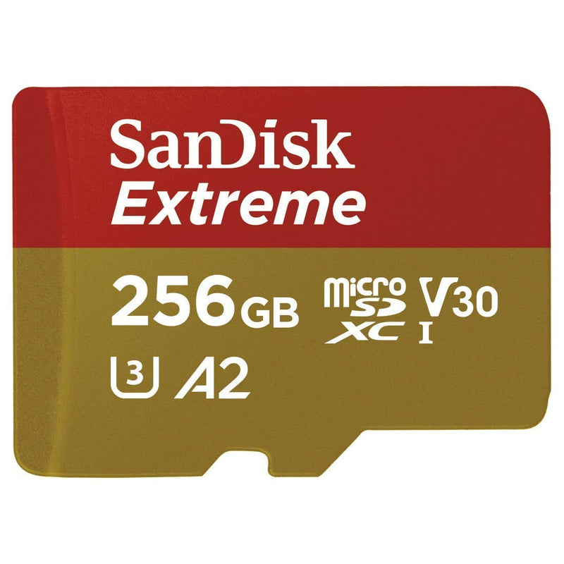 SanDisk MicroSD Extreme UHS-I Class 10 256GB Memory Card SDSQXAV-256G-GN6MN | Works with DJI Osmo Action 6, Pocket 3, Pocket 2, Osmo Nano Bundle with 1 Everything But Stromboli MicroSD & SD Card Reader