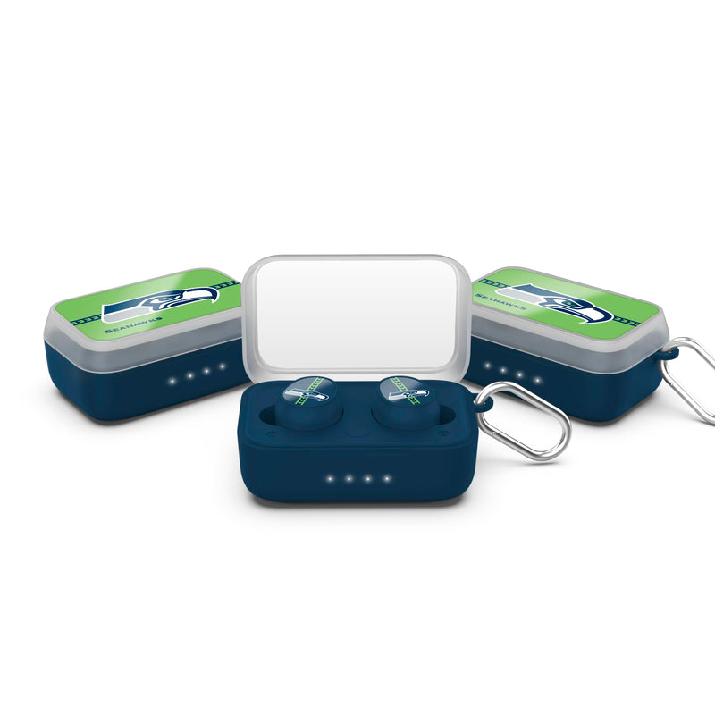 SOAR NFL Wireless Sport Earbuds: Comfortable Fit & Convenient Charging Seattle Seahawks