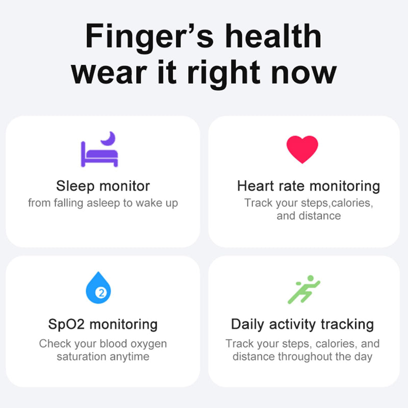 Diyeeni Smart Ring Health Tracker, Smart Ring for Fitness Sleep Tracking, 24H Heart Rate Monitoring, Water Resistant BT Fitness Tracker Ring, Body Temp Detection, Remote Control 9# Tarnish