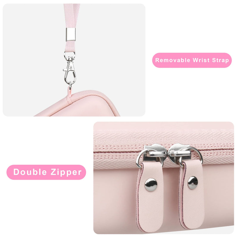 Canboc Label Maker Case for Phomemo D30/ Phomemo D35/Memoking D30 Label Maker, Portable Thermal Bluetooth Label Printer Storage Bag, Mesh Bag fit Label Paper Cable, Pink Pink+Pink