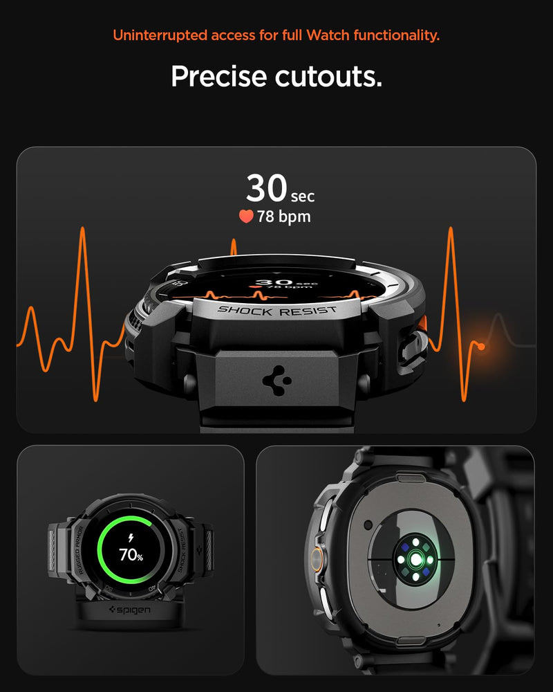Spigen Rugged Armor Pro Designed for Galaxy Watch8 Classic and Rugged Armor Designed for Buds 3/3Pro Case Bundle - Matte Black
