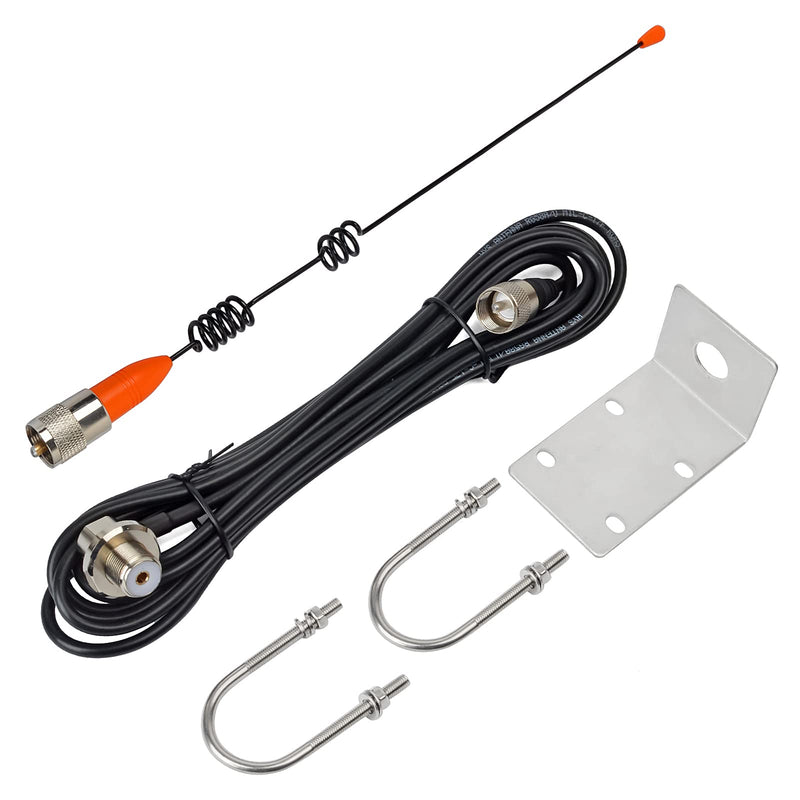 HYS VHF Marine Band (156-158 MHz)&Weather Frequencies (162 MHz) Antenna | W/16.4ft(5m) RG58 Low Loss Premium Coaxial Cable With PL259 for Standard Truck Horizon Cobra Icom VHF Marine Mobile Radio