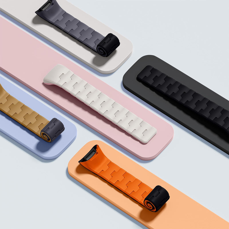 Bandletic Magnetic Watch Band Compatible with Fitbit Charge 6/5 Bands | Magnetic Closure with No Pin, One-handed Snap-on, Skin-friendly All-day Wear at Work or Gym, for Charge 6/5 Fitness Tracker Black