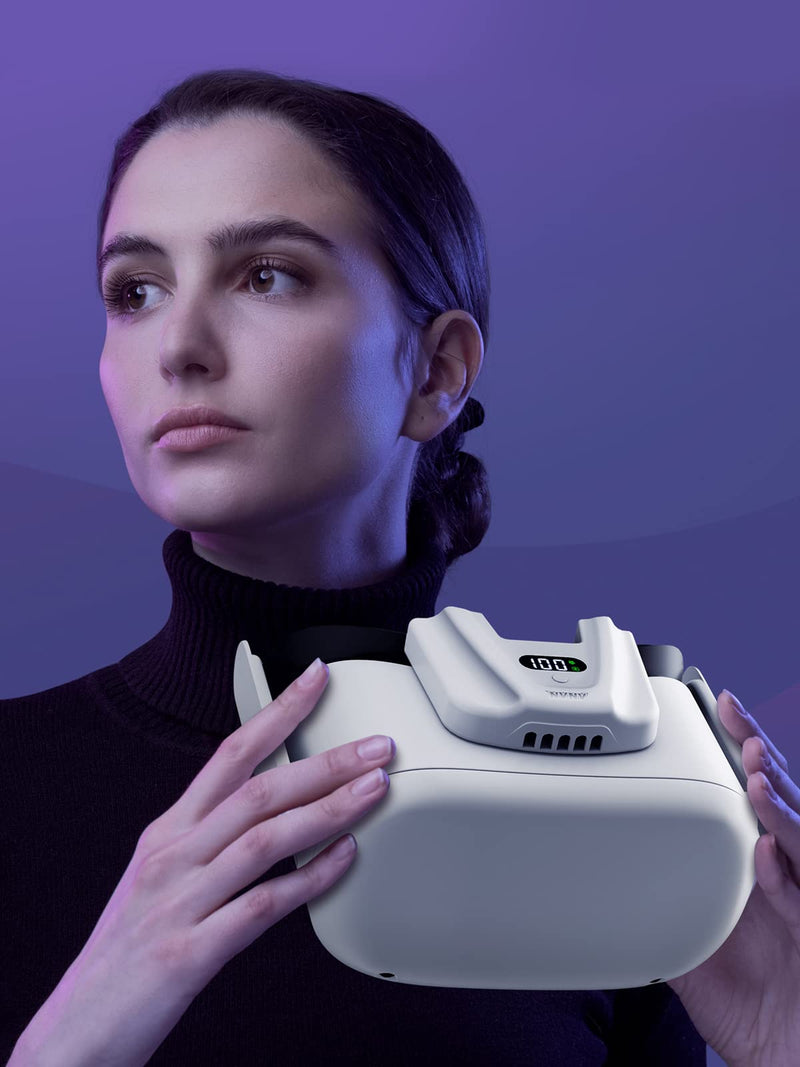 VR Fan for Oculus Quest 2,Anti-fogging Accelerated Air Flow Cooling Fan with Facial Interface,Sweat-Proof Face Cover,VR Accessories for Quest 2,for Fitness,Workout & Intense VR Games,White