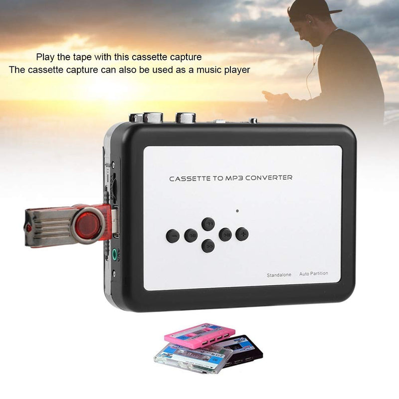 Portable Cassette Player Recorder Converter, Cassette to MP3 Converter USB Flash Drive Capture Audio Music Player
